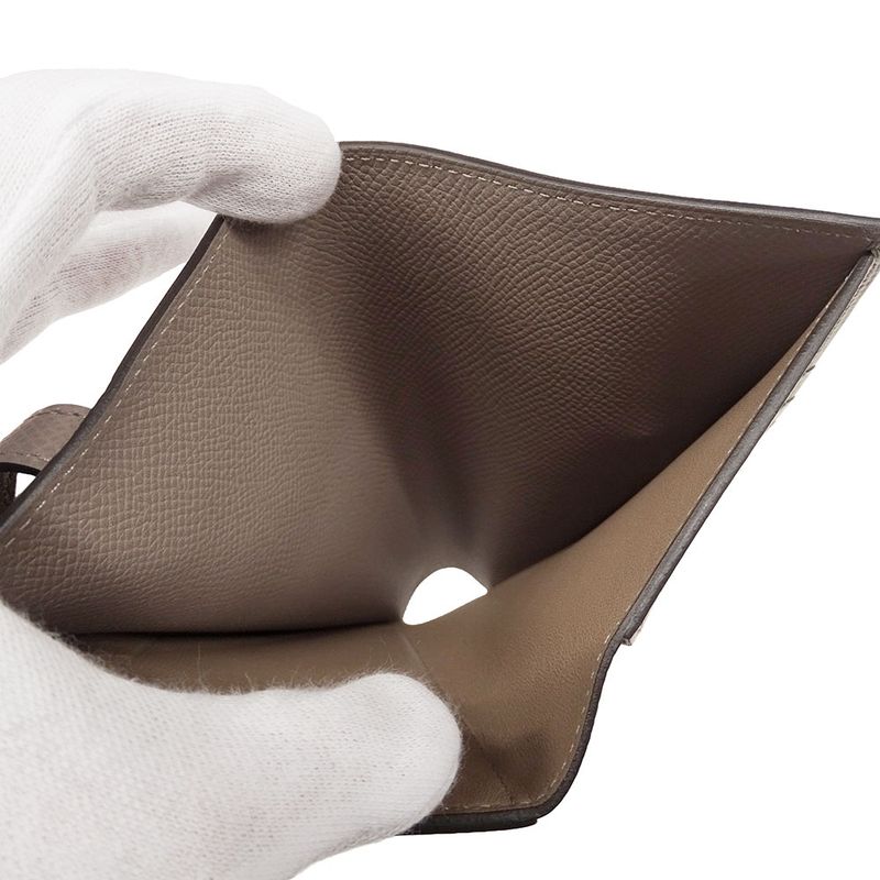 Hermes Wallet Ladies Branded Trifold Wallet Kelly Wallet Medium Vaux Epson