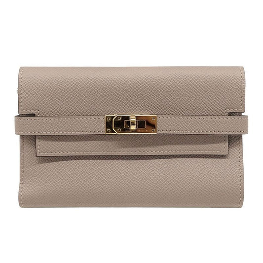 Hermes Wallet Ladies Branded Trifold Wallet Kelly Wallet Medium Vaux Epson