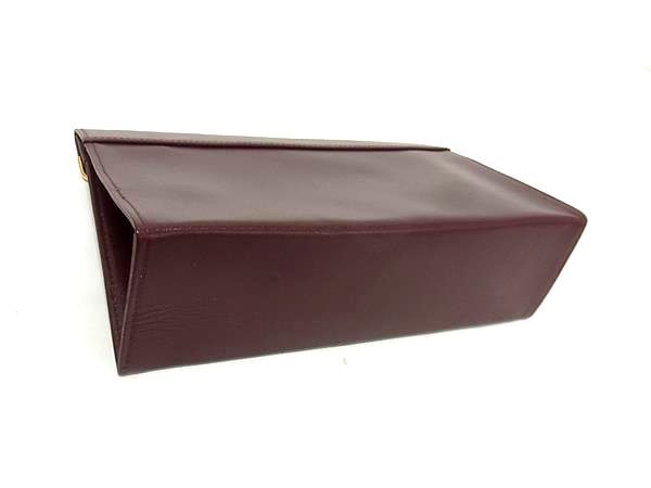Cartier Must Line Leather Clutch Bag Second Bag Pouch Multi Case Bordeaux