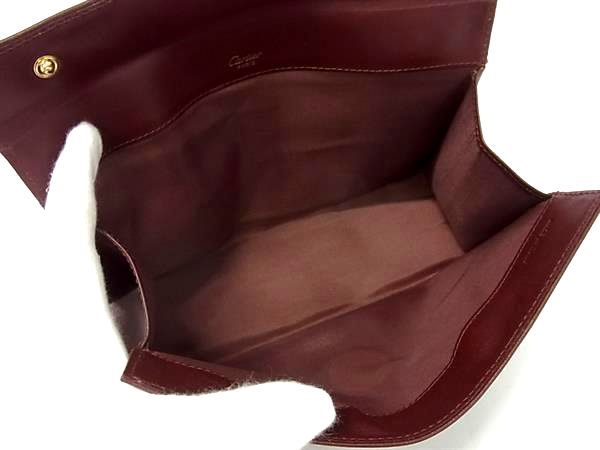 Cartier Must Line Leather Clutch Bag Second Bag Pouch Multi Case Bordeaux