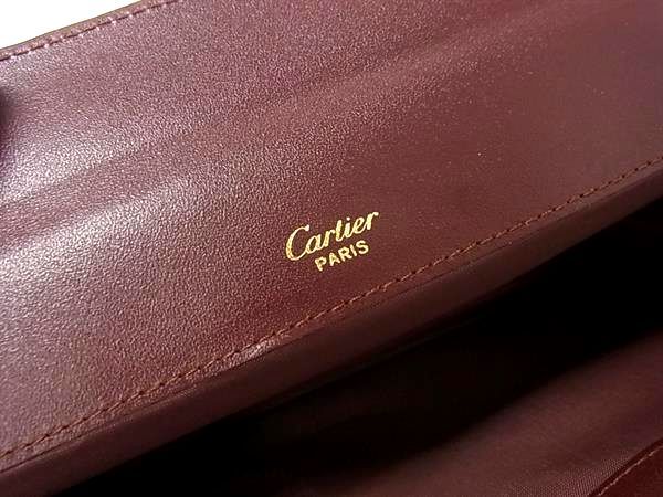 Cartier Must Line Leather Clutch Bag Second Bag Pouch Multi Case Bordeaux
