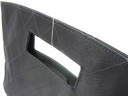 Chanel Matelasse Satin Handbag Mini Bag Women Black Fu4094