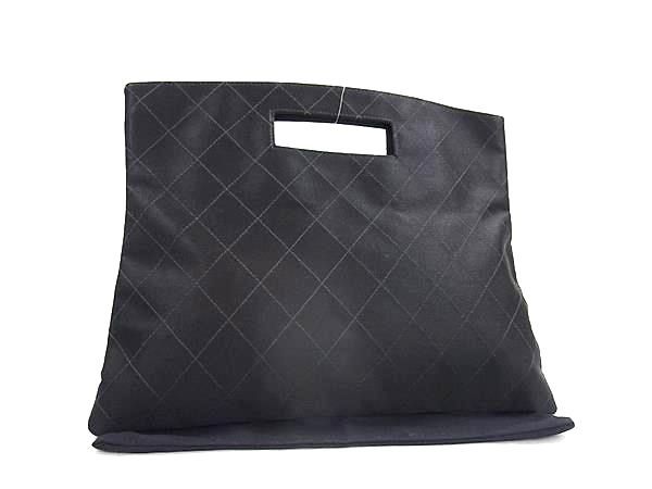 Chanel Matelasse Satin Handbag Mini Bag Women Black Fu4094