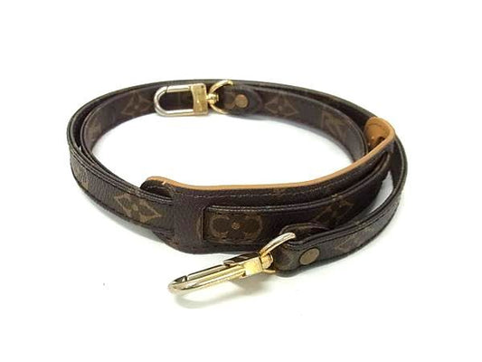 Louis Vuitton Monogram Bag Shoulder Strap Shoulder Belt Crossbody Brown Fu4135
