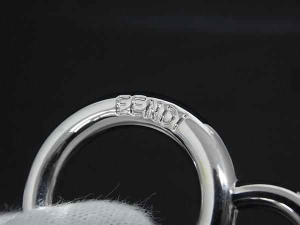 Fendi Pom Charm Fur X Leather Key Holder Key Ring Women's Multicolo