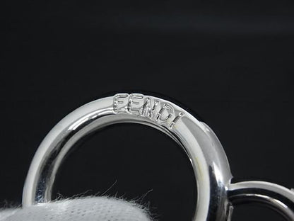 Fendi Pom Charm Fur X Leather Key Holder Key Ring Women's Multicolo