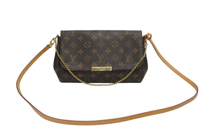 Louis Vuitton Monogram Favorite MM Shoulder Bag Brown Gold
