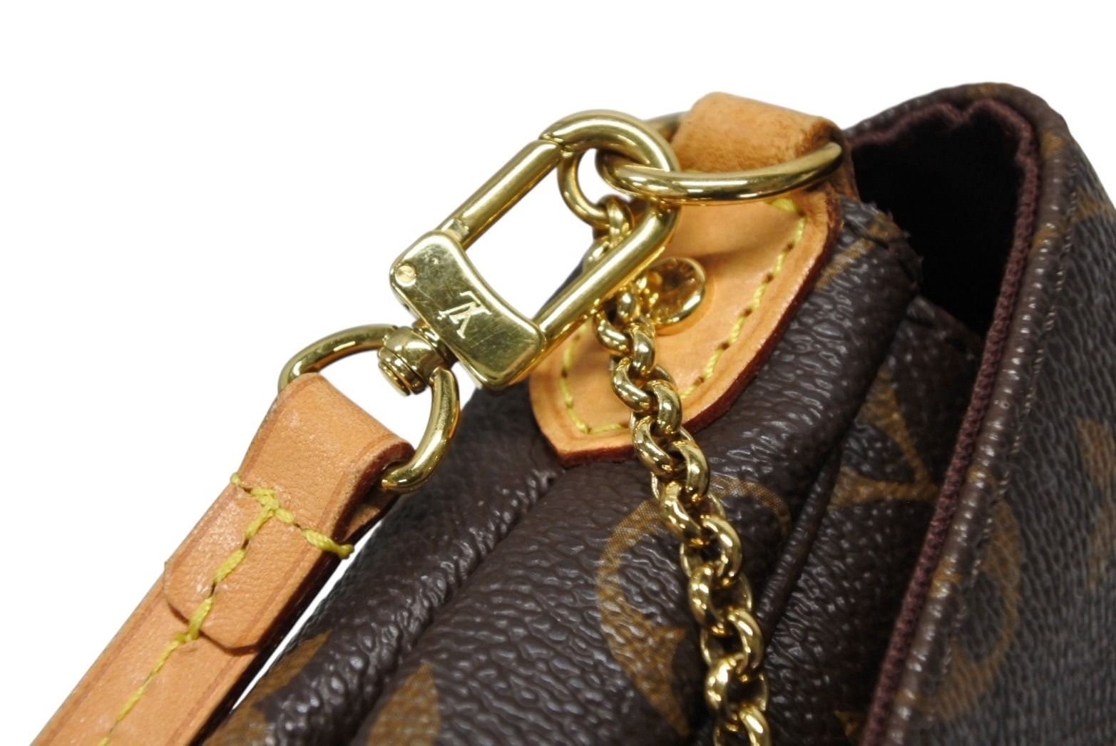 Louis Vuitton Monogram Favorite MM Shoulder Bag Brown Gold — view 5
