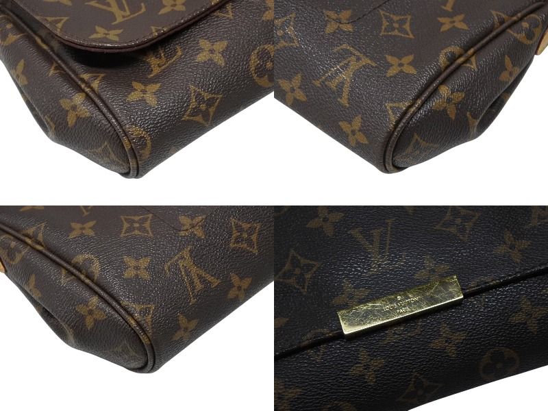 Louis Vuitton Monogram Favorite MM Shoulder Bag Brown Gold — view 8