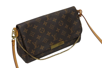 Louis Vuitton Monogram Favorite MM Shoulder Bag Brown Gold — view 4