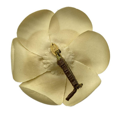 Chanel Brooch Camellia Ivory And Gold