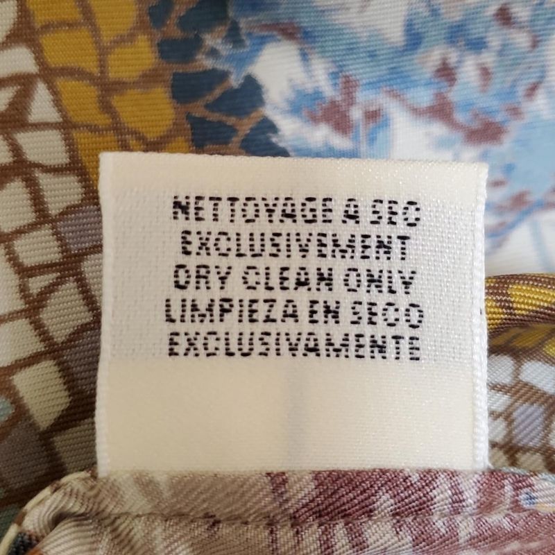 Hermes Long Sleeve Shirt Blouse Size 38 M Women's - Gray Beige X Blue X Multi