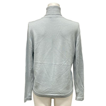 Hermes Long Sleeve Sweater Size 38 M Women - Light Blue X Brown X Multi