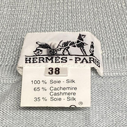 Hermes Long Sleeve Sweater Size 38 M Women - Light Blue X Brown X Multi