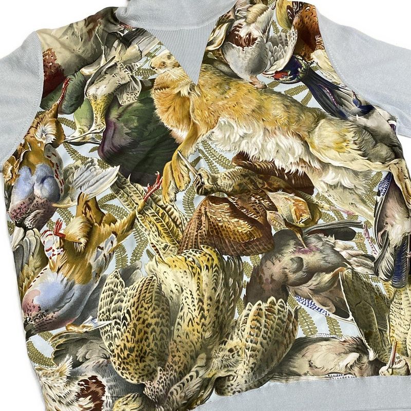 Hermes Long Sleeve Sweater Size 38 M Women - Light Blue X Brown X Multi