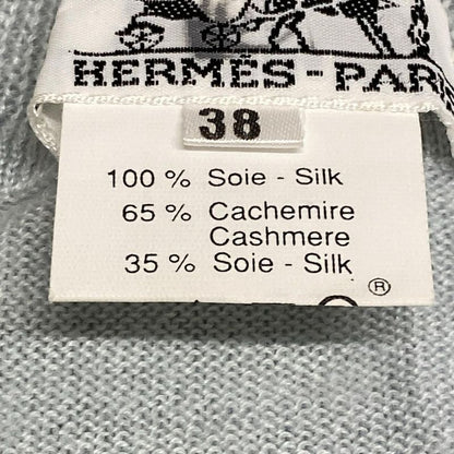 Hermes Long Sleeve Sweater Size 38 M Women - Light Blue X Brown X Multi
