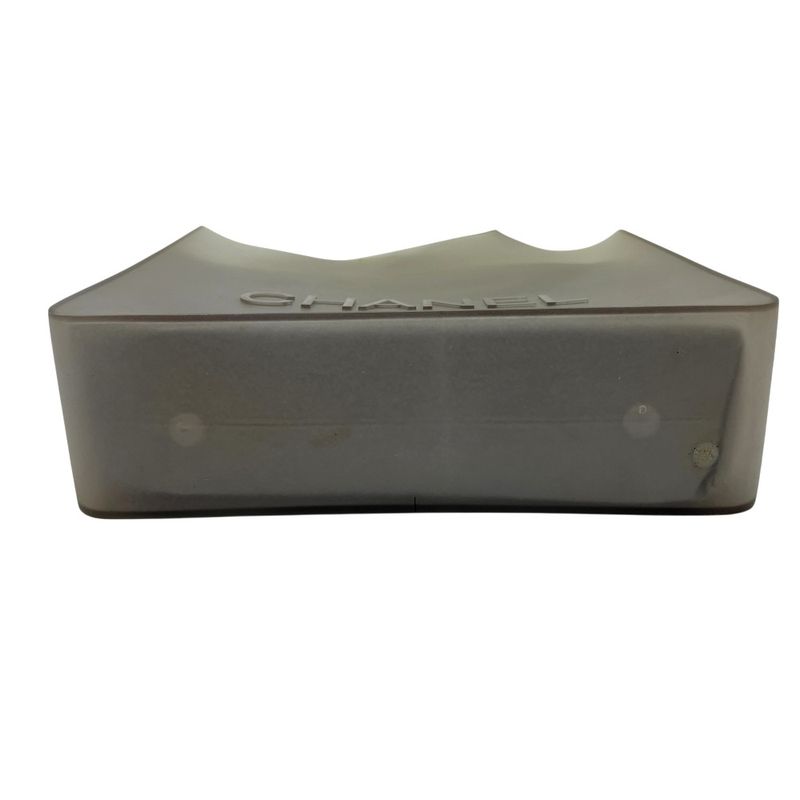 Chanel Shoulder Bag Logo Rubber Gray