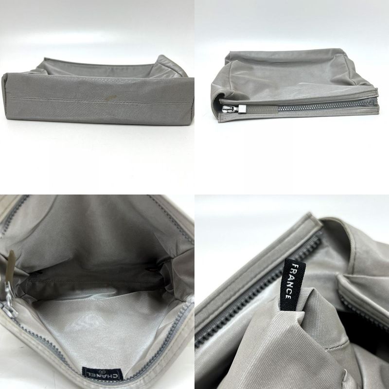 Chanel Shoulder Bag Logo Rubber Gray