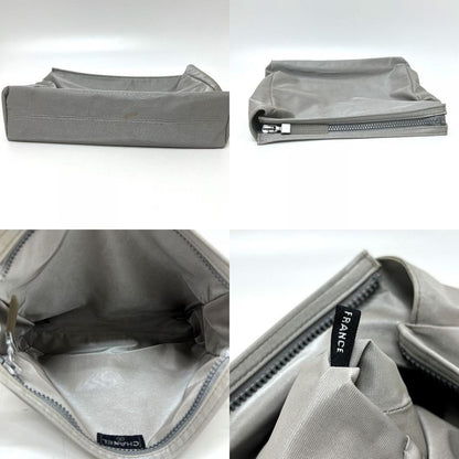 Chanel Shoulder Bag Logo Rubber Gray