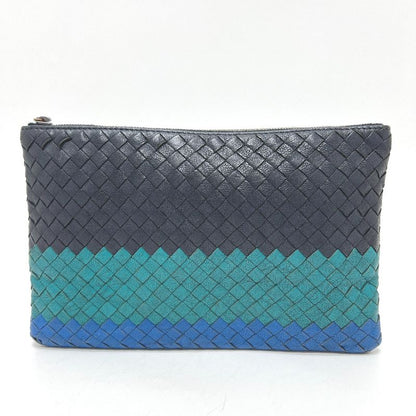 Bottega Veneta Clutch Bag Intrecciato Leather Black