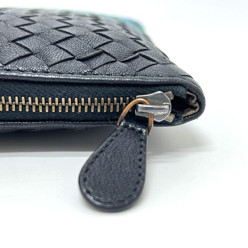 Bottega Veneta Clutch Bag Intrecciato Leather Black