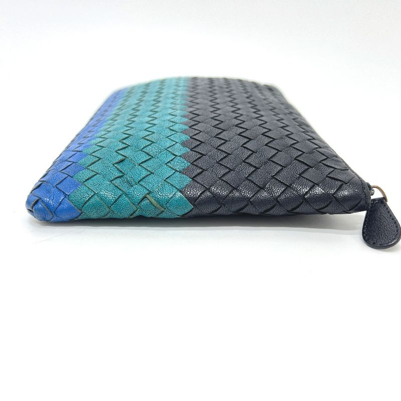 Bottega Veneta Clutch Bag Intrecciato Leather Black