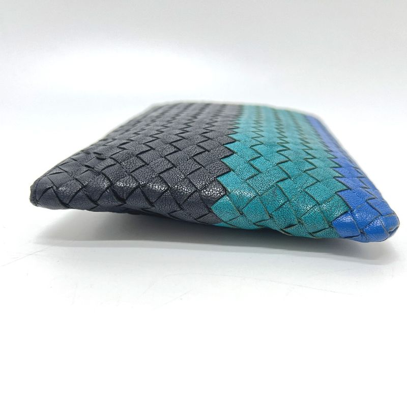 Bottega Veneta Clutch Bag Intrecciato Leather Black