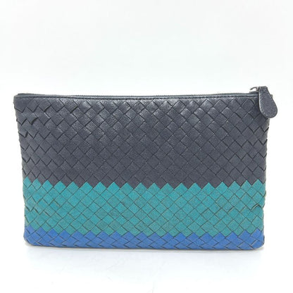Bottega Veneta Clutch Bag Intrecciato Leather Black
