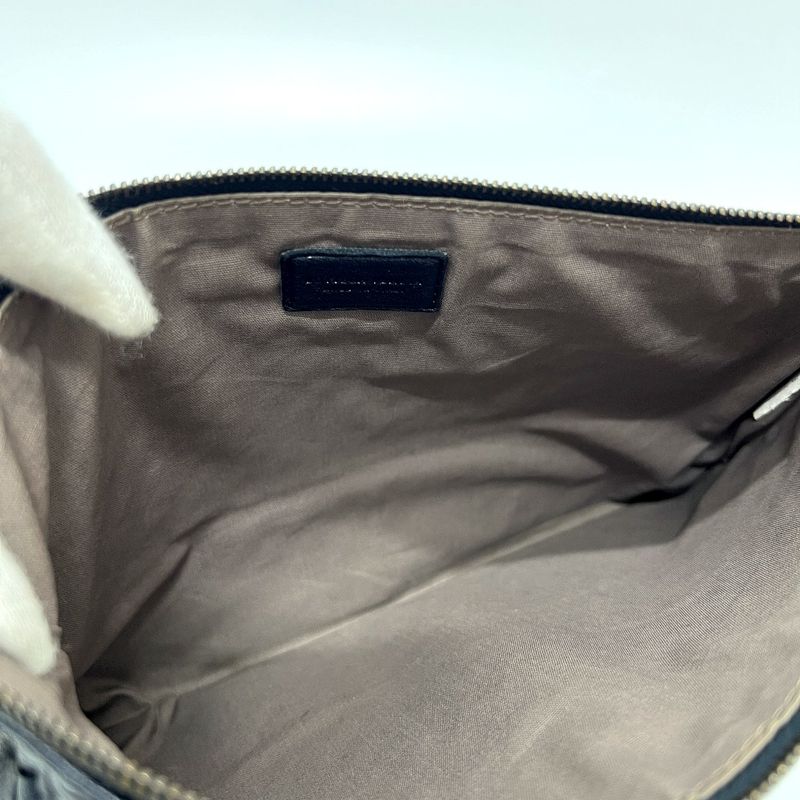 Bottega Veneta Clutch Bag Intrecciato Leather Black