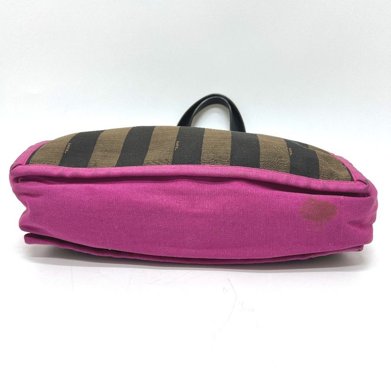 Fendi Handbag Logo Pecan 8bh252 Canvas Brown