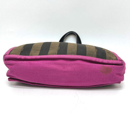 Fendi Handbag Logo Pecan 8bh252 Canvas Brown