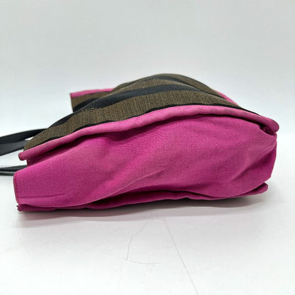 Fendi Handbag Logo Pecan 8bh252 Canvas Brown