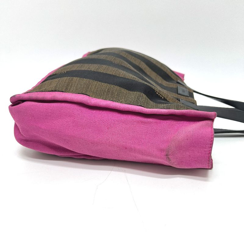 Fendi Handbag Logo Pecan 8bh252 Canvas Brown