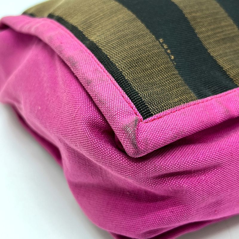 Fendi Handbag Logo Pecan 8bh252 Canvas Brown