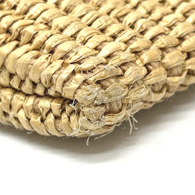 Fendi Clutch Bag Logo 8n0149 Raffia Beige