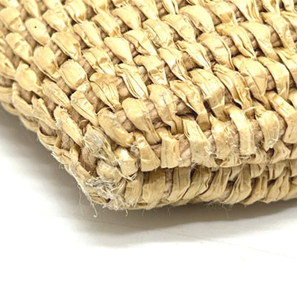 Fendi Clutch Bag Logo 8n0149 Raffia Beige