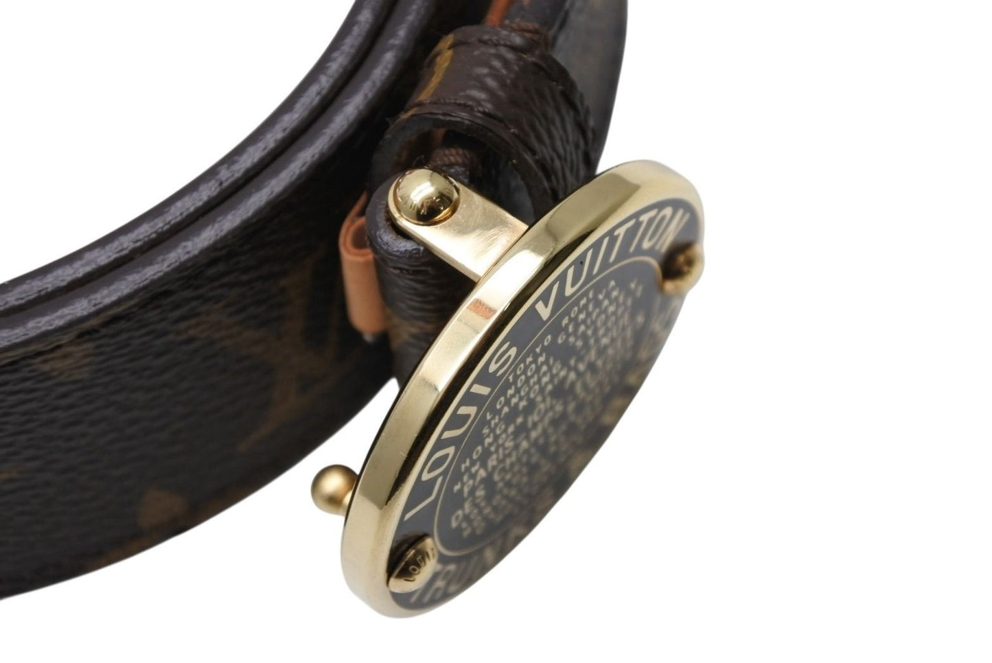 Louis Vuitton Ceinture T&B Belt Leather Metal Brown Gold — view 4