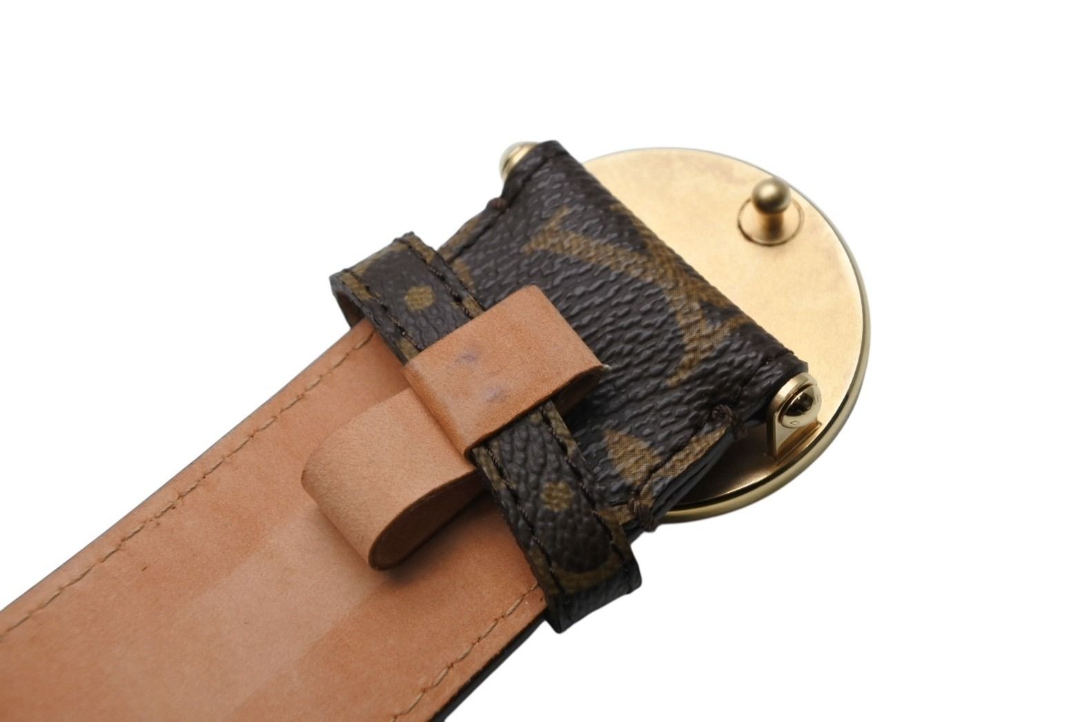 Louis Vuitton Ceinture T&B Belt Leather Metal Brown Gold — view 5