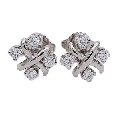 Tiffany & Co Tiffany & Co Earrings Ladies Brand Pt950 Diamond Sixteen Stone By