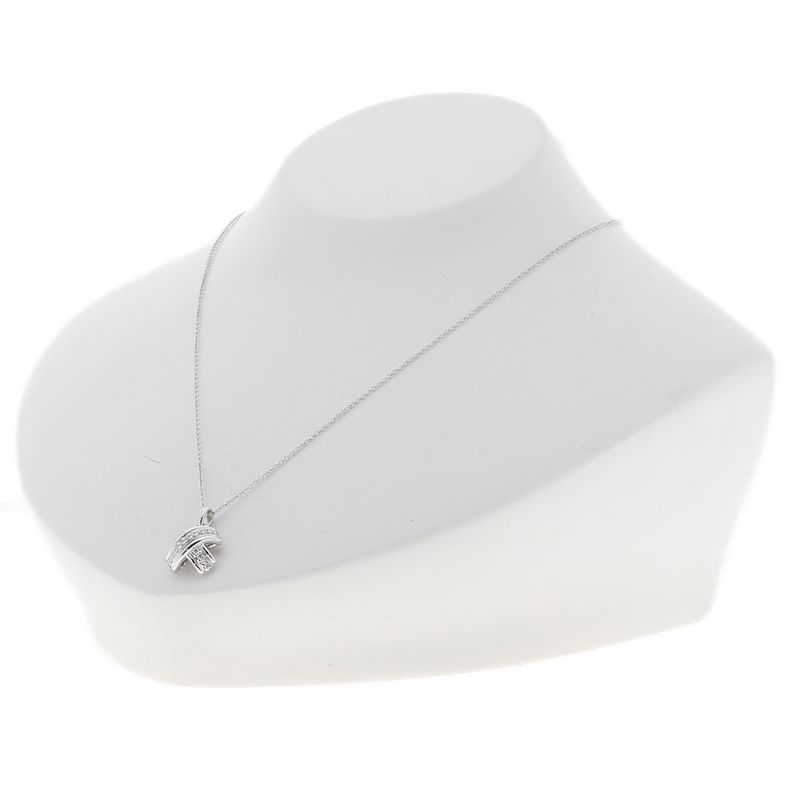 Tiffany & Co Signature Diamond Necklace 18K White Gold Ladies