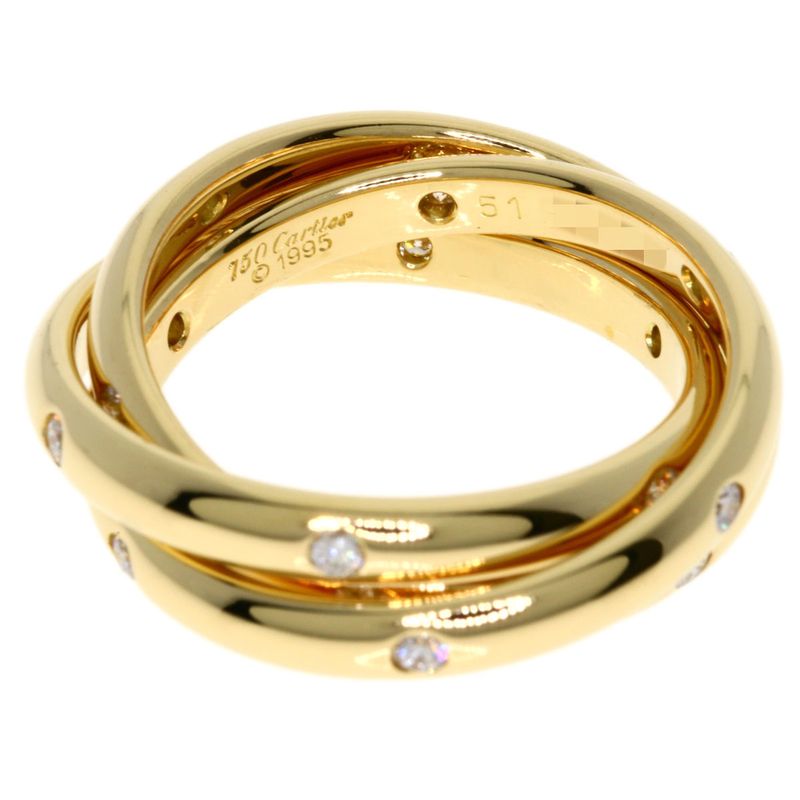 Cartier Constellation 3 Rings 18P Diamonds #51 Ring 18K Yellow Gold Ladies