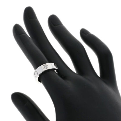 Cartier Love Ring Half Diamond #48 Ring - 18K White Gold Ladies