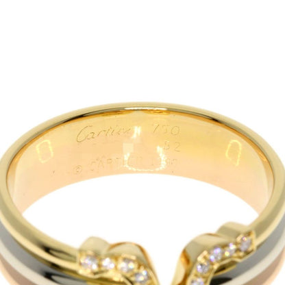 Cartier 2cring SM Diamond #52 Ring 18K Yellow Gold 18K White Gold 18K Pink Gold
