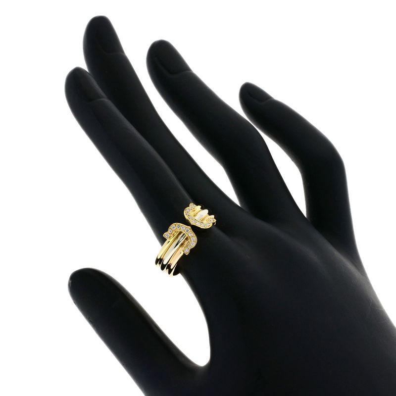 Cartier 2cring SM Diamond #52 Ring 18K Yellow Gold 18K White Gold 18K Pink Gold