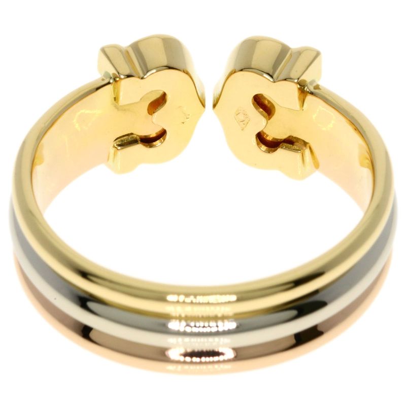 Cartier 2cring SM Diamond #52 Ring 18K Yellow Gold 18K White Gold 18K Pink Gold