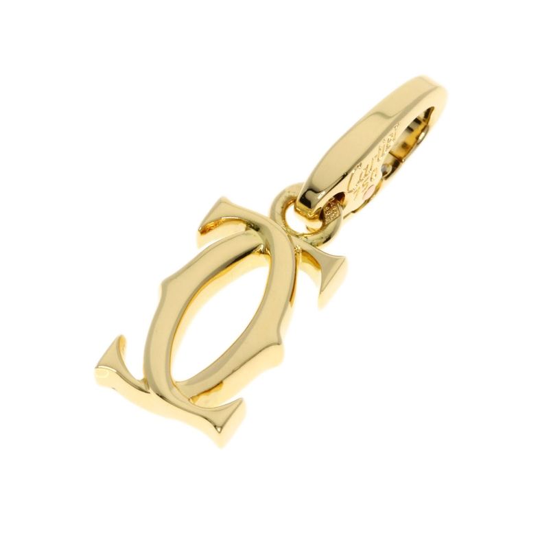 Cartier 2C Charm Pendant Top 18K Yellow Gold Ladies
