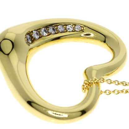 Tiffany & Co Open Heart Diamond Necklace 18K Yellow Gold Ladies
