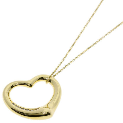 Tiffany & Co Open Heart Diamond Necklace 18K Yellow Gold Ladies