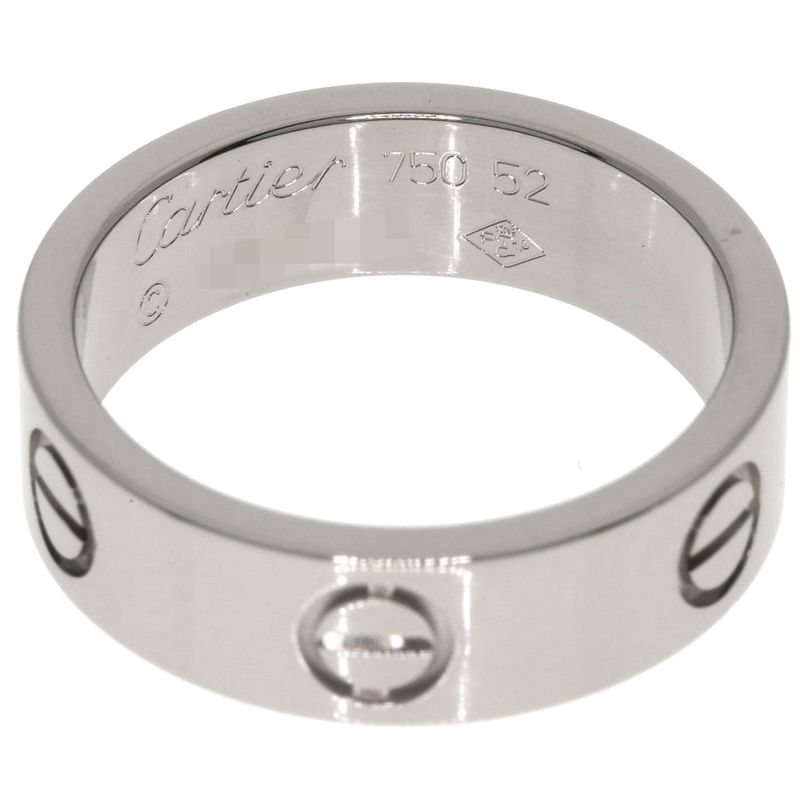 Cartier Love Ring #52 Ring - 18K White Gold Ladies