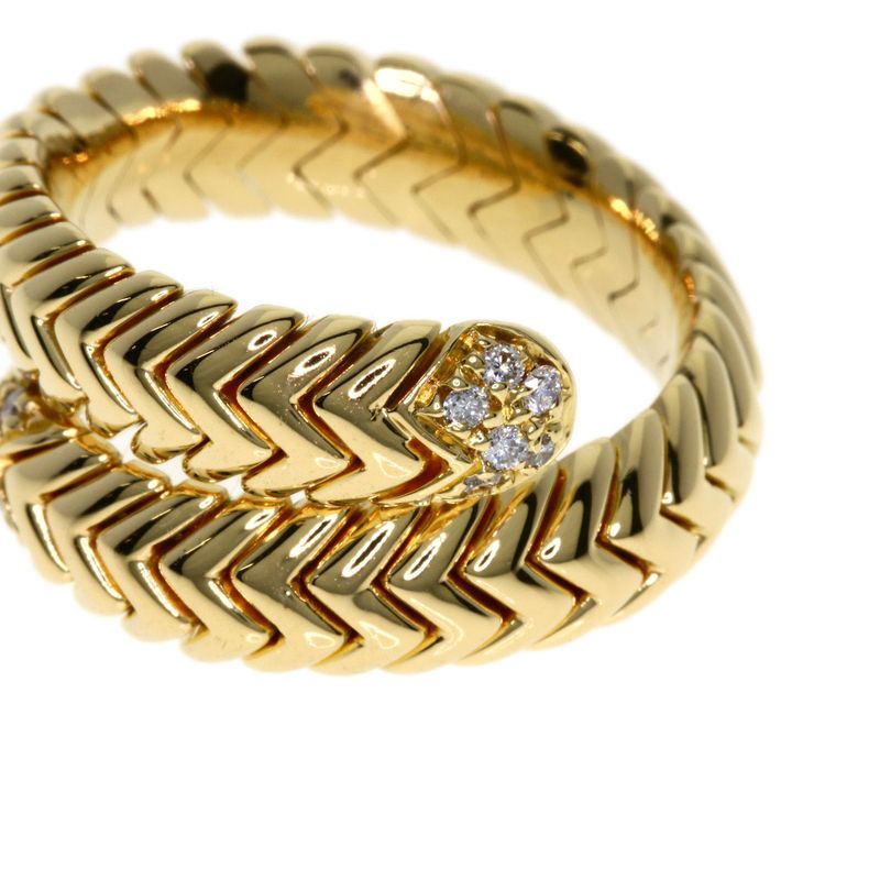 Bvlgari Bulgari Spiga Vintage Diamond Ring And Ring 18K Yellow Gold Ladies